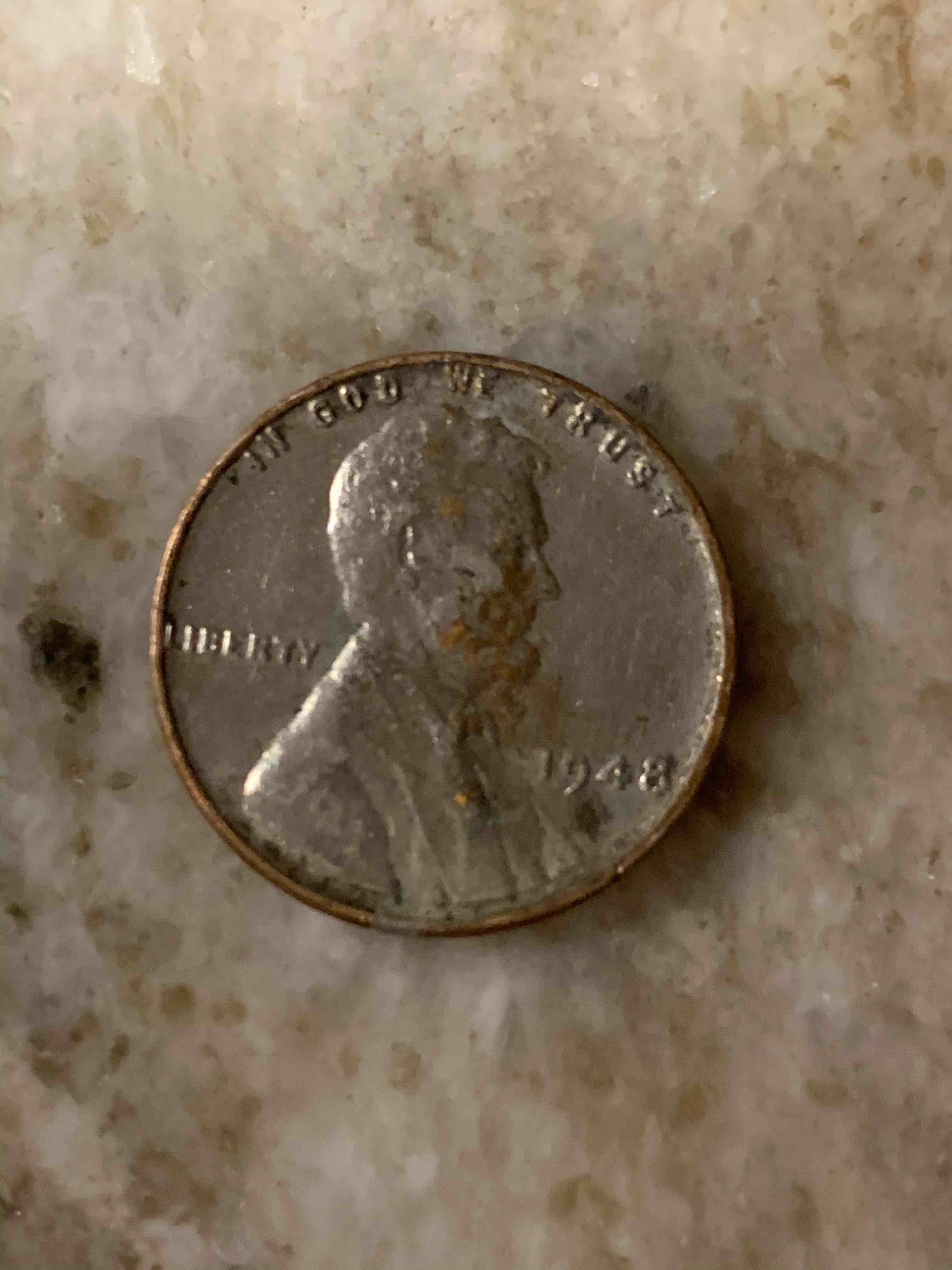 1948-Penny-With-Silver-Color